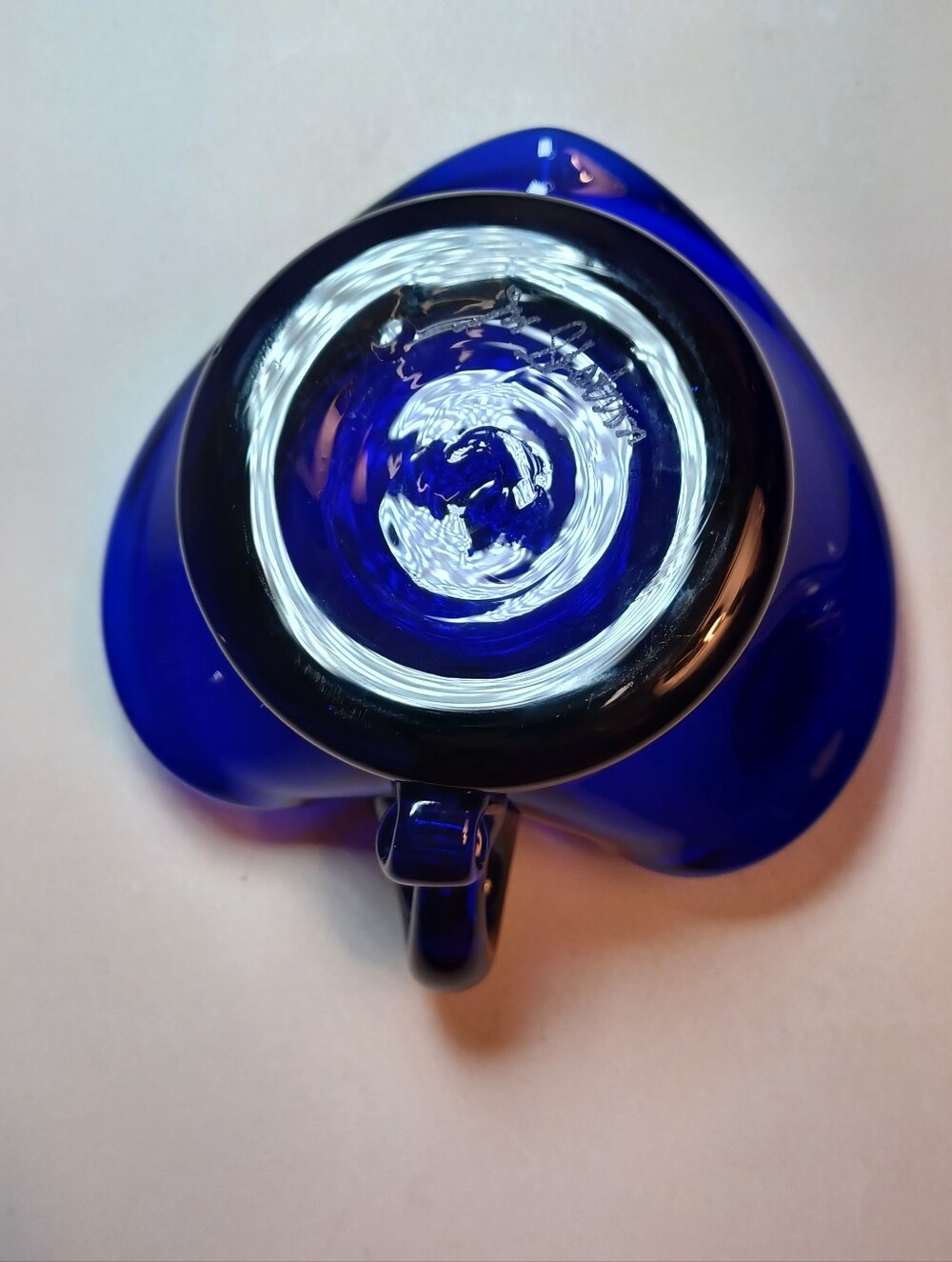 Vintage Art Glass Cobalt Blue Glass Decorative Bowl Signed By J.W. Shelton - Picture 2 of 9